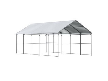 Prístrešok na auto 13'×26' pozinkovaný rám a strecha, bočné steny