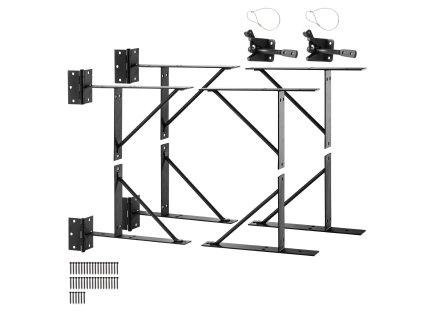 Rohové výstuhy na bránu 2 sady, proti prehýbaniu, čierna oceľ