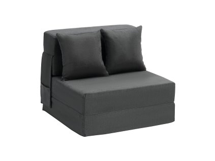 Rozkladacia pohovka 3 v 1 pamäťová pena 25D, 2 vankúše, tmavosivá