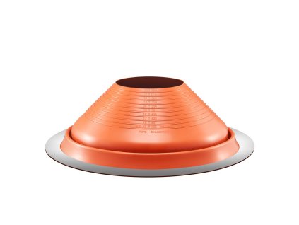 Strešný lem na rúry 10"–19", silikón, −101–437℉, červená základňa