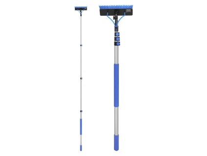 Tyč na čistenie solárnych panelov 3.6m, otočná hlava 180°, hadica 20m