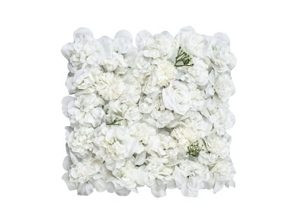 3D panel na kvetinovú stenu, 24 ks, 15×15 inch, umelý, biely