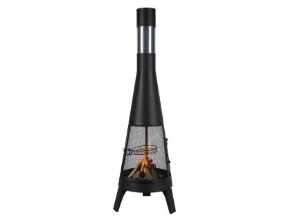 Chiminea 20" vonkajší krb na drevo s grilovou sieťou a poklopom