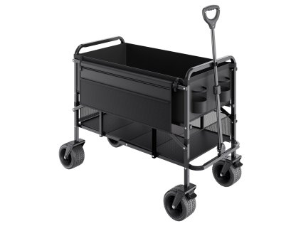 Skladací dvojposchodový vozík 400L, nosnosť 450lbs, terénne kolesá