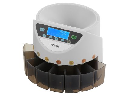 Triedič a počítadlo pre 8 euro mincí, kapacita 850, lcd, 5 trubíc