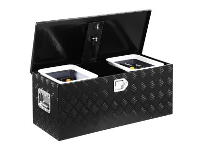 Box na náradie z hliníka 35.4×14.6×14.6" s posuvnou policou a zámkom