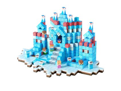 Magnetická stavebnica 150 dielov, ľadový zámok, pre deti 3+, stem