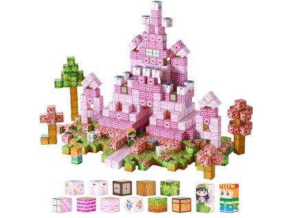 Magnetické kocky 100 ks sada princezného hradu montessori pre deti 3+