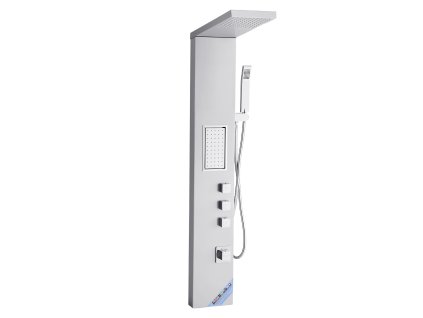 Sprchový panel 53 in brúsená nerez, dažďová, 3-funkčná ručná sprcha
