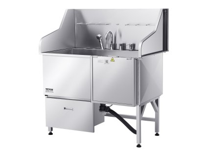 Stanica na kúpanie psov, nerez 304 127 cm, protisklzová rampa, zásuvka