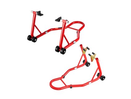 Stojan na motocykel predný a zadný, nosnosť 850lbs, dual-fork a u+l