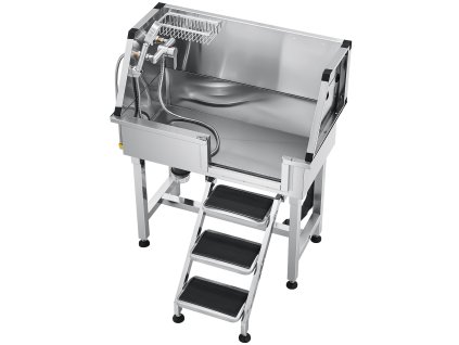 Umývacia stanica 86.4 cm nerezová s batériou, pre malé psy a mačky