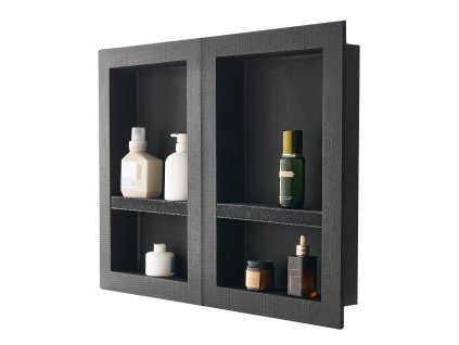 Výklenok do steny so posuvnou policou 2×40.6×61.0 cm, 10.2 cm, čierny