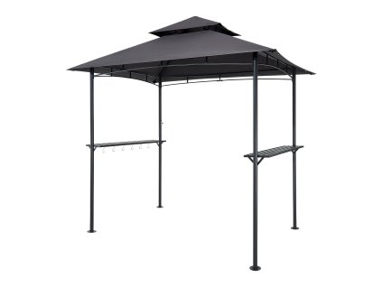 Altánok na gril 2.43×1.5 m, práškovaná oceľ, 2 police, 8 háčikov