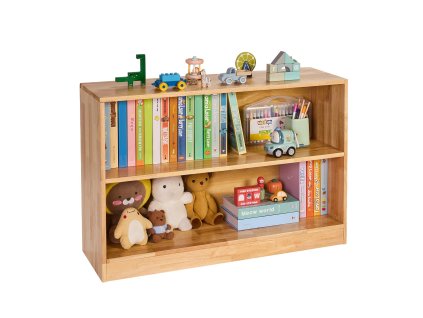 Detská knižnica šírka 870 mm, 2-poschodová, na knihy a hračky, hnedá
