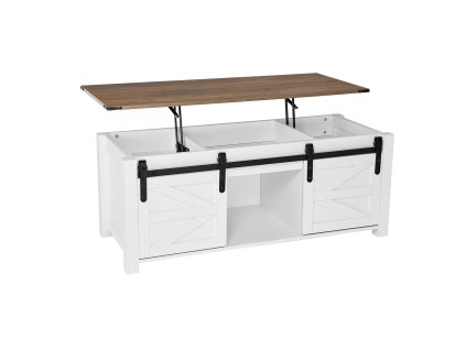 Konferenčný stôl so zdvíhacím vrchom 1200 mm, posuvné dvierka, biely