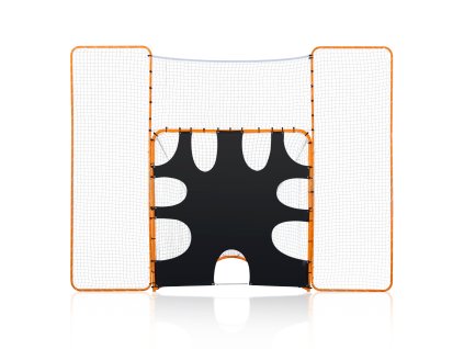 Lakrosový cieľ 3v1 12×9 ft so zadnou sieťou a terčom oceľový rám