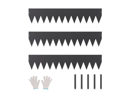 Oceľový obrubník do záhrady 3 ks 40×8 in odolný voči hrdzi ohybný