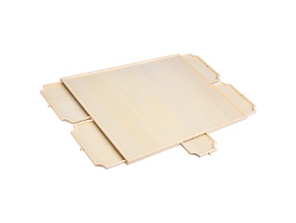 Otáčací stolík na puzzle, drevený s 5 zásuvkami a krytom, 86×63 cm