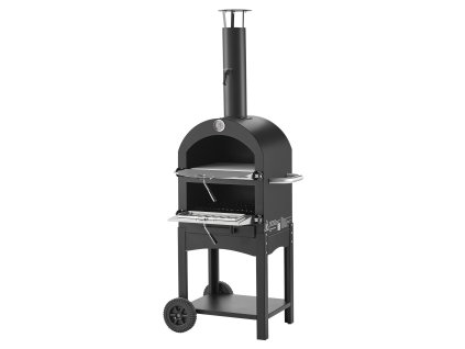 Pec na pizzu 12" na pelety a drevo, 2-vrstvá, 1000℉, 2 kolieska