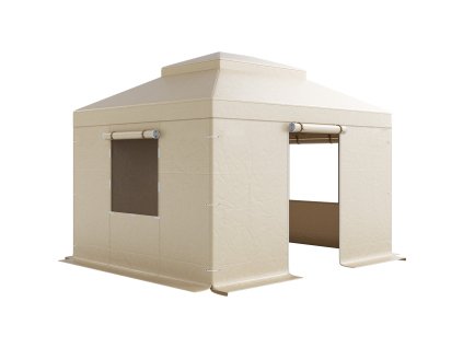 Plachta na altánok 3.05×3.65 m, dvojitá strecha, s bočnými stenami, pe