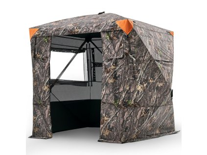 Poľovnícky úkryt pre 4–5 osôb, 270° kamufláž, tiché magnetické dvere