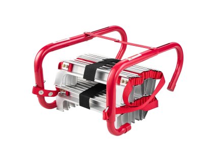 Požiarny únikový rebrík 4m, hliníkový, protisklzné priečky, 453KG