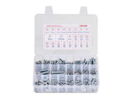 Sada 2250 ks skrutiek, matíc a podložiek, M3/M4/M5/M6/M8, zinkované