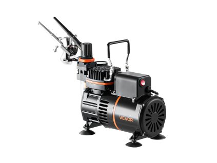 Sada airbrush s kompresorom 1/6 hp, 3 dvojčinné pištole, hadica