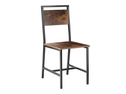 Sada jedálenských stoličiek 2 ks, drevo, kovový rám, kožené sedadlá