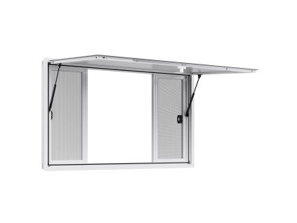 Servisné okno 152×92 cm, hliník, 4 posuvné okná, otváranie 85°