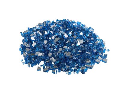 Sklenené kamienky do ohniska 4,5 kg 12,7 mm modré lesklé bezdymové