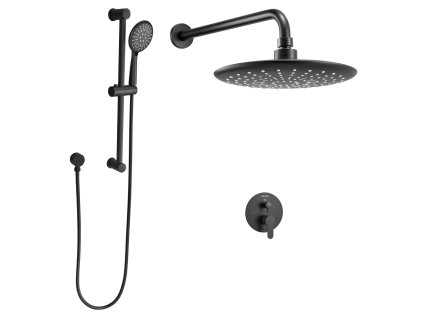 Sprchový set s okrúhlou hlavicou 9-inch (23cm), ručná sprcha, čierny