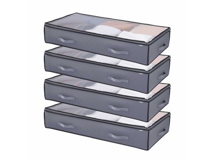 Úložné boxy pod posteľ s priehľadným vekom 996×500×180 mm 90 l 4 ks