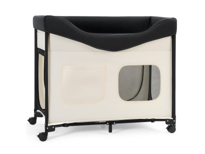 Vyvýšený skladací palandový pelech l 600D oxford, s kolieskami, béžový