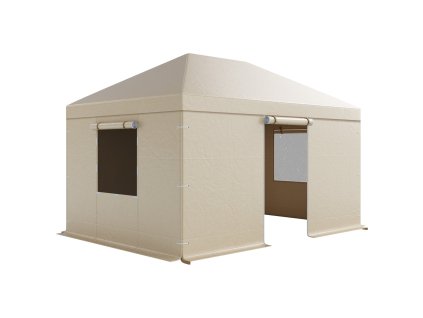 Zimný kryt na altánok 3.08×4.39 m z pe s bočnými stenami a oknami