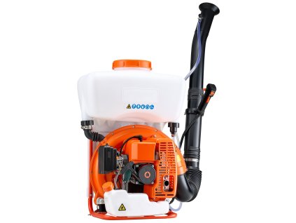 Batohový benzínový hmlovač 63cc 3hp 16l nádrž na kvapaliny a prášok