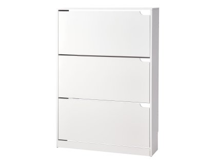 Botník s 3 výklopnými zásuvkami, proti prevráteniu, stojaci, biely