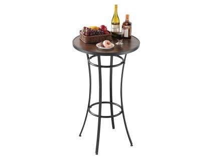 Okrúhly barový stôl 60 cm výška, ľahko čistiteľná doska, kovový rám