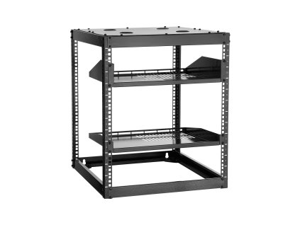 Otvorený rack 12U, hĺbka 585 mm, 4-stĺpikový, stojaci/na stenu