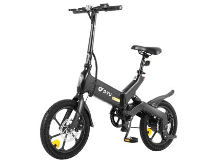 DYU A16 Electric Bike, 250W Motor, 36V 10Ah Battery, 16-inch Tire, 25km/h Max Speed, 55km Range, Dual Disc Brakes - Black