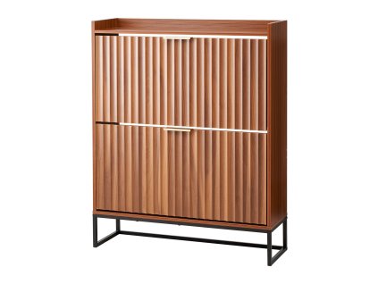 Topánková skrinka 2 výklopné zásuvky proti prevráteniu, ryhovaná orech