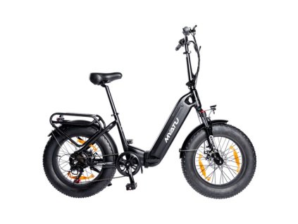 MYATU MYT-20XD Electric Bike, 250W Motor, 36V 25Ah Battery, 20*4-inch Tire, 25km/h Max Speed, 100km Range, Disc Brakes, Suspension Fork, SHIMANO 7 Speed, LCD Display - Black