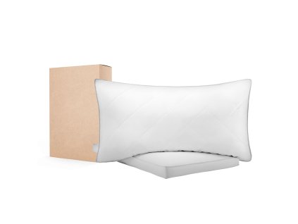 Vankúše, sada 2, queen size, výplň imitácia páperia, podporné, biele