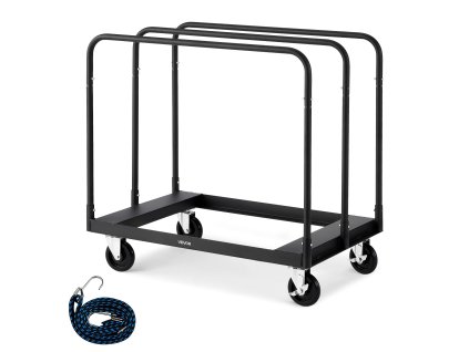 Vozík na sadrokartón, nosnosť 816 kg, 12,5 mm kolesá, 3 madlá, popruh