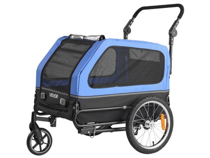 Vozík pre psa na bicykel do 40 kg, 2v1 kočík/vozík, skladací rám