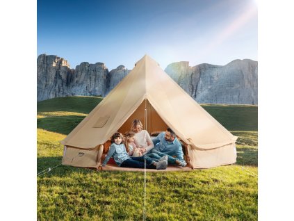 Plátený zvonový stan (jurta) 3 m/9.8ft, 4 osoby, komínový otvor