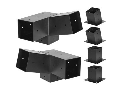 Sada pergolových 3-cestných konzol 4×4 inch pre trámy 92×92 mm, 2 ks