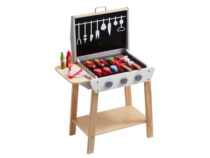 Drevený detský gril na hranie s 21 dielmi a príslušenstvom 3+