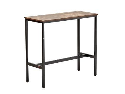 Barový stôl s kovovým rámom, úzky, 39×16×35.5 in, hnedo-čierny